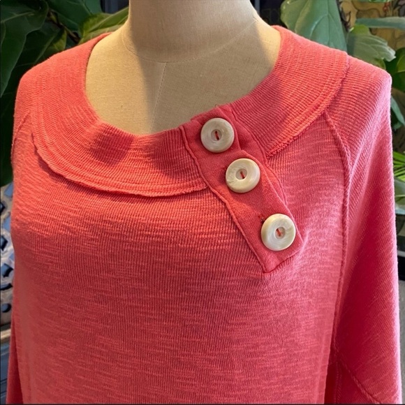 Free People Don’t Forget About Me Salmon Pink Pull over textured top - Picture 10 of 14